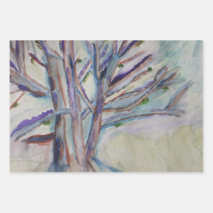 Feuille De Papier Cadeau Arbres Abstraits