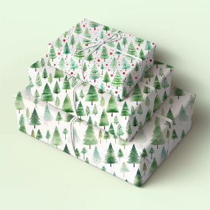 Feuille De Papier Cadeau Arbres de Noël