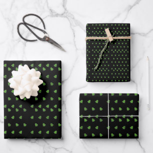 Feuille De Papier Cadeau Arbres de Noël étincelants