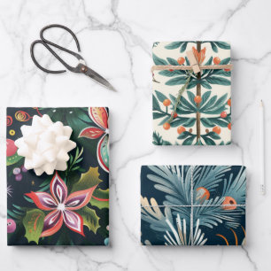Feuille De Papier Cadeau Arbres de Noël motif