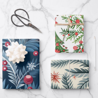 Feuille De Papier Cadeau Arbres de Noël motif