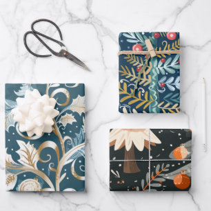 Feuille De Papier Cadeau Arbres de Noël motif
