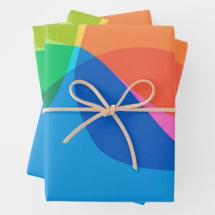 Feuille De Papier Cadeau Arc-en-ciel géométrique abstrait coloré mignon