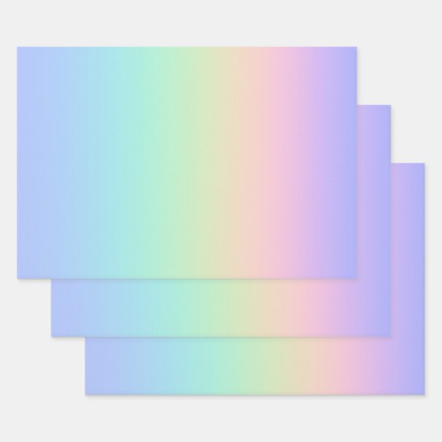 Feuille De Papier Cadeau Arc-en-ciel pastel (Lot)