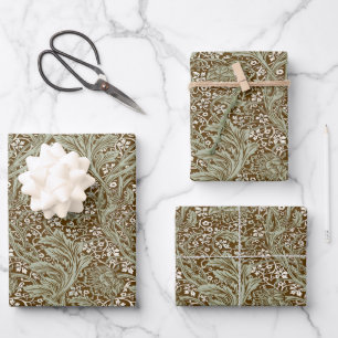 Feuille De Papier Cadeau Arcadia de William Morris vintage entièrement sans