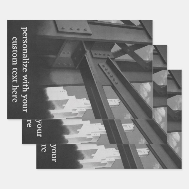 Feuille De Papier Cadeau Architecture de gratte-ciel en construction en aci (Lot)
