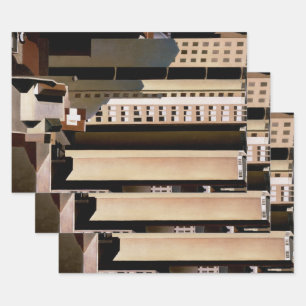 Feuille De Papier Cadeau Architecture vintage, gratte-ciel par Sheeler, 192