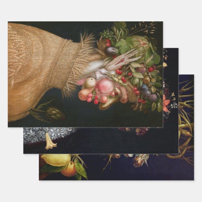 Feuille De Papier Cadeau Arcimboldo (Lot)