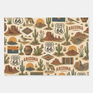 Feuille De Papier Cadeau Arizona Route 66 Désert Cadeau