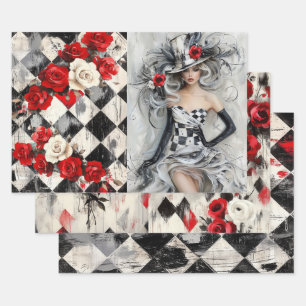 Feuille De Papier Cadeau Arlequin