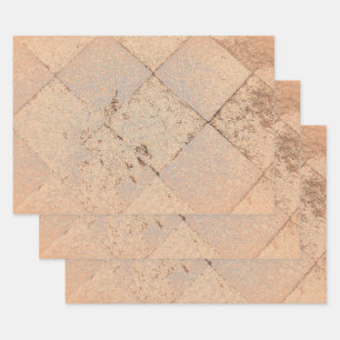 Feuille De Papier Cadeau Arlequin vintage Inspiré Lumière Sepia Vieille Tex