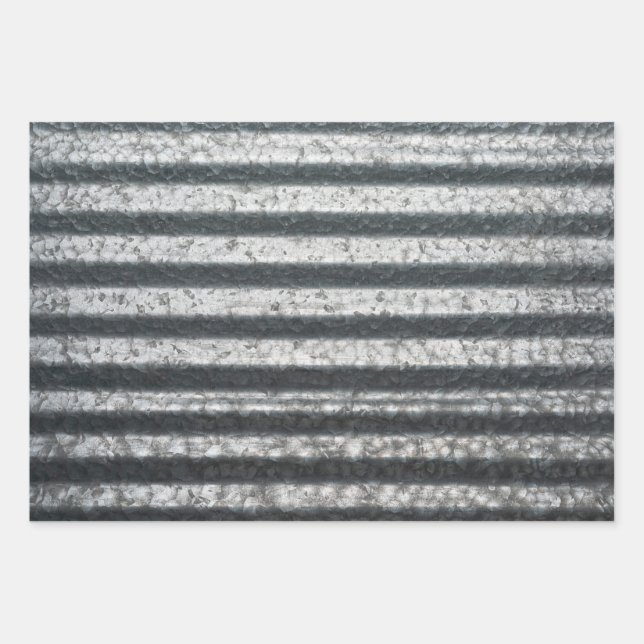 Feuille De Papier Cadeau Arrière - plan en métal ondulé (Devant)