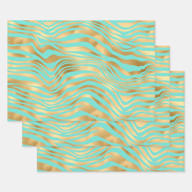 Feuille De Papier Cadeau Arrière - plan Poster de animal d'or (Lot)