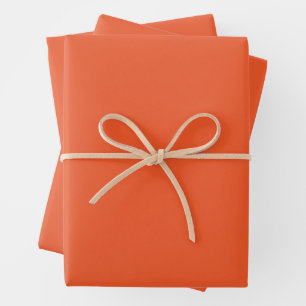 Feuille De Papier Cadeau Arrière-plan uni minimaliste orange vif
