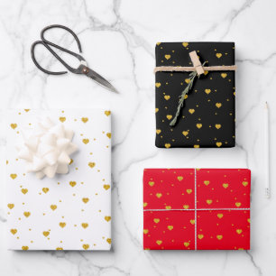 Feuille De Papier Cadeau Arrière - plans personnalisés motif coeur or