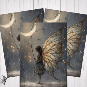 Feuille De Papier Cadeau Art aquarelle de fée de la forêt enchantée au clai