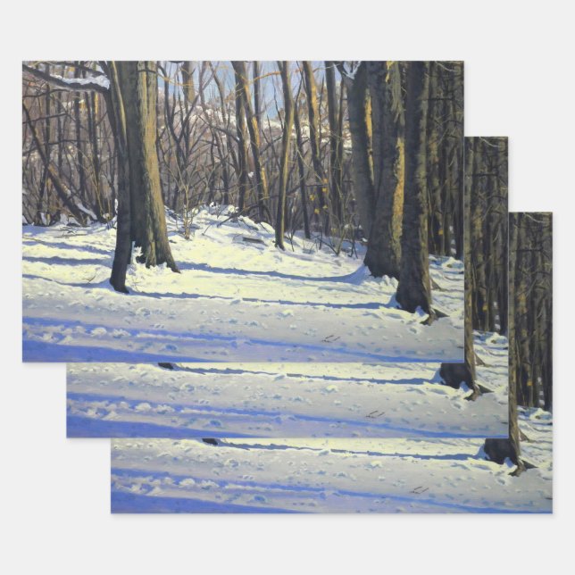 Feuille De Papier Cadeau Art de la forêt de neige (Lot)