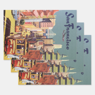 Feuille De Papier Cadeau Art de l'affiche de voyage des voitures à câble de