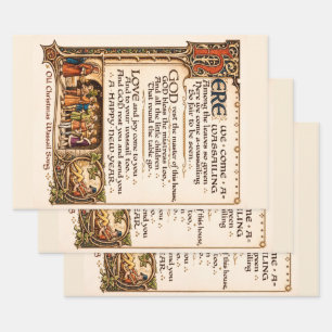 Feuille De Papier Cadeau Art de manuscrit enluminé de chanson de Wassail vi