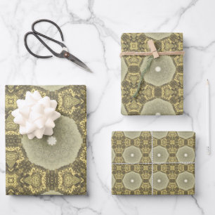 Feuille De Papier Cadeau Art déco doré vintage Motif Abstrait No1
