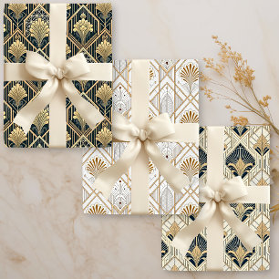 Feuille De Papier Cadeau Art Déco Géométrique