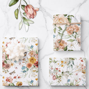 Feuille De Papier Cadeau Art floral de style de vie néerlandais vintage à l