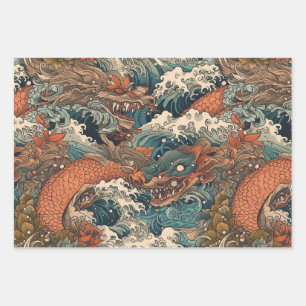 Feuille De Papier Cadeau Art japonais du tatouage