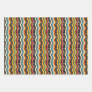 Feuille De Papier Cadeau Art minimaliste aborigène australien : couleurs dé