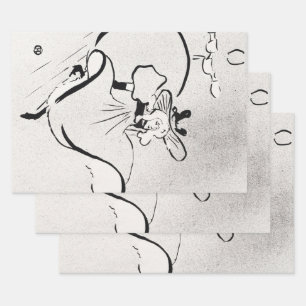 Feuille De Papier Cadeau Art noir et blanc Jane Avril par Toulouse Lautrec