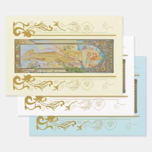 Feuille De Papier Cadeau Art Nouveau Alphonse Mucha - La luminosité du jour
