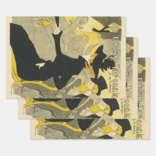 Feuille De Papier Cadeau Art nouveau, Divan japonais par Toulouse Lautrec