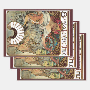 Feuille De Papier Cadeau Art Nouveau vintage, Biscuits par Alphonse Mucha