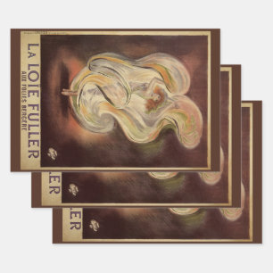 Feuille De Papier Cadeau Art Nouveau vintage, La Loie Fuller danseuse moder