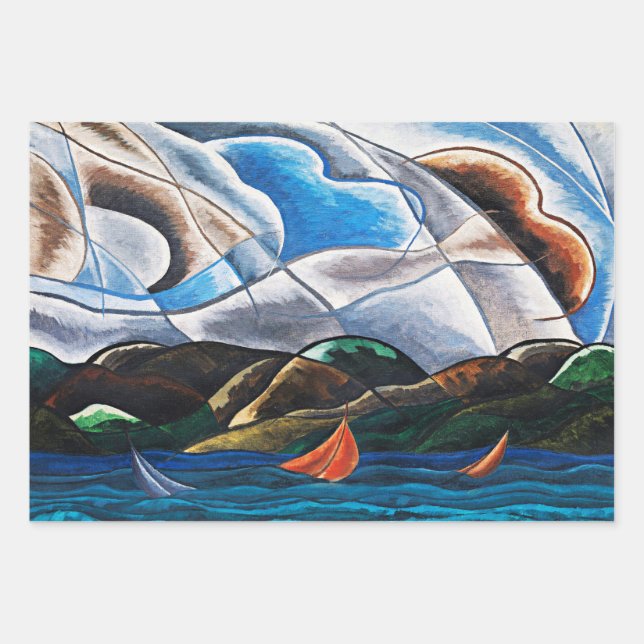 Feuille De Papier Cadeau Arthur Dove, Nuages et Eau (Devant)