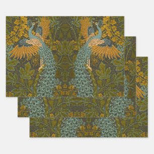 Feuille De Papier Cadeau Arts et artisanat Walter Crane Motif Paon
