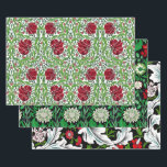 FEUILLE DE PAPIER CADEAU ARTS ET ARTISTES CHRISTMAS CHEER - WILLIAM MORRIS<br><div class="desc">Beaux arts et artisanat imprimés floraux et tapisseries de l'époque victorienne crédité au célèbre William Morris dans un trio de couleurs vintages rouge blanc et vert Noël. Pour les artistes de découpage, notez que ces modèles sont également disponibles en papier de tissu pour ceux qui préfèrent le papier plus fin,...</div>