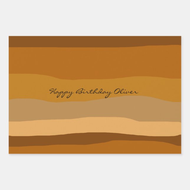 Feuille De Papier Cadeau Arty Modern Earth Tone Desert (Devant)