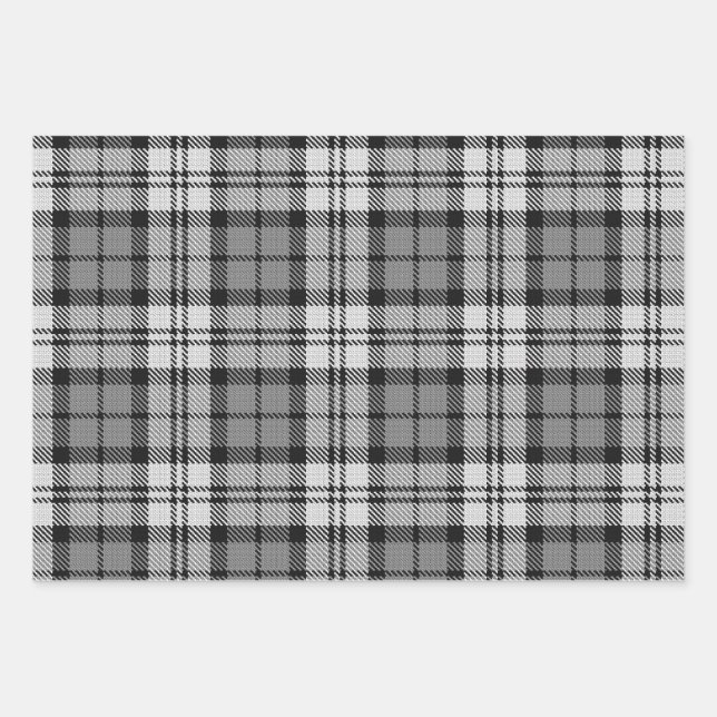Feuille De Papier Cadeau Ash Grey Blackwatch Campbell Tartan Plaid (Devant)