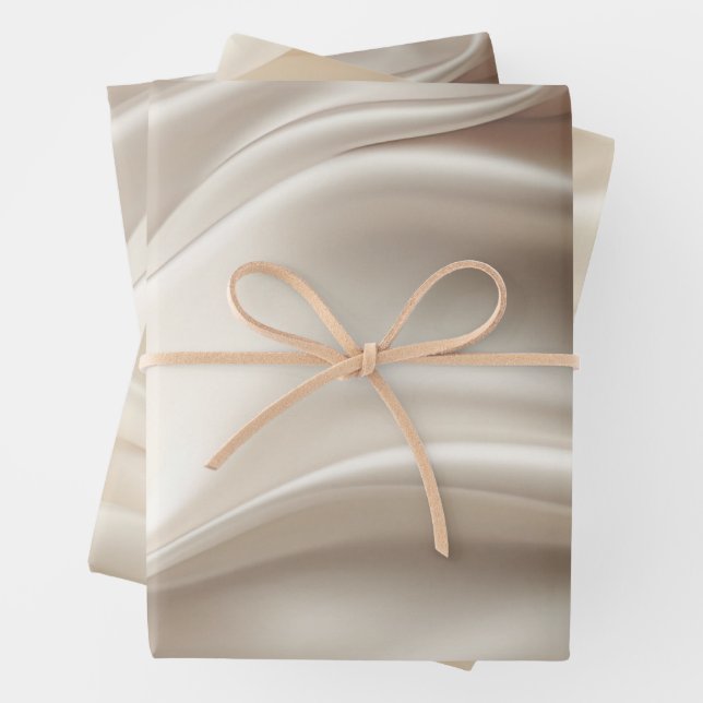 Feuille De Papier Cadeau Assez Champagne Or Romantique Faux Satin Mariage (En situation)