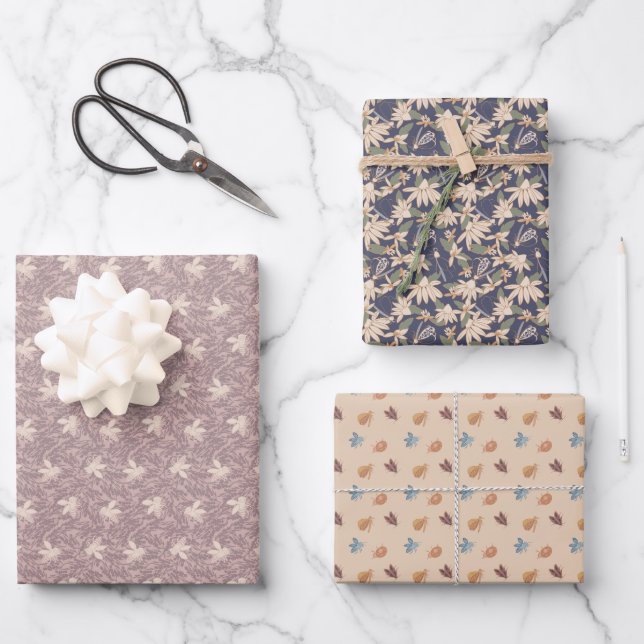 Feuille De Papier Cadeau Assortiment de bestioles (Recto)