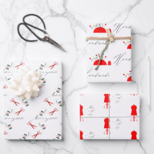 Feuille De Papier Cadeau Assortiment de couture fait main
