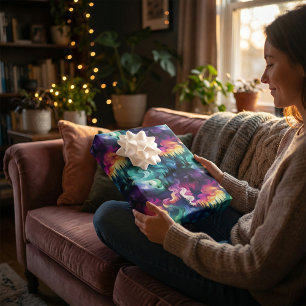 Feuille De Papier Cadeau Aurora Borealis 3D Dreamscape : Design éthérée