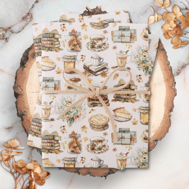 Feuille De Papier Cadeau Automne Automne Favori Motif esthétique essentiel (In situ)