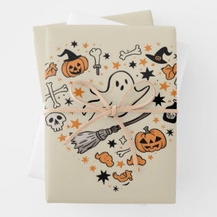 Feuille De Papier Cadeau Automne Citrouille Automne Thanksgiving Halloween