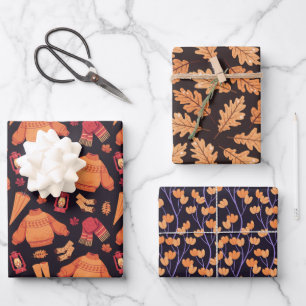Feuille De Papier Cadeau Automne confortable et cosy