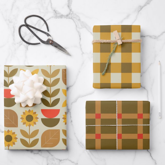 Feuille De Papier Cadeau Automne Motif (Recto)