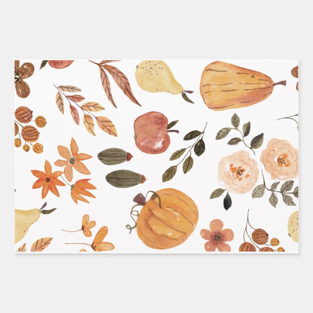 Feuille De Papier Cadeau Automne Motif (Devant)