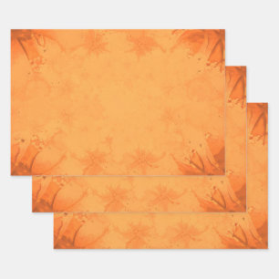 Feuille De Papier Cadeau Automne Victorien Brown Orange Motif
