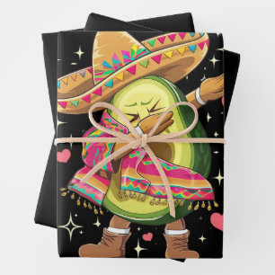 Feuille De Papier Cadeau Avocat qui fait dabber le Cinco De Mayo Poncho Mex