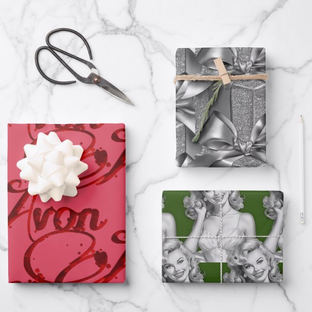 Feuille De Papier Cadeau Avon Christmas (Recto)